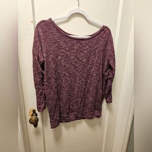 Purple Ann Taylor LOFT 3Quarter Sleeve with Keyhold Back Size Small